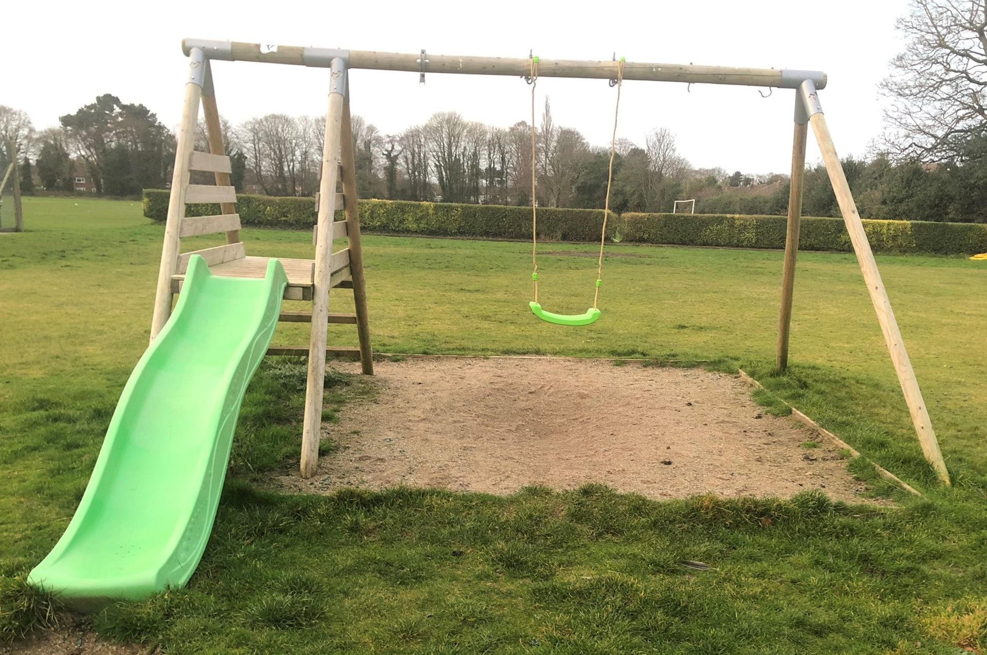 Wooden Swing Set w/ Slide & Platform | 370cm x 220cm - Image 2 of 3