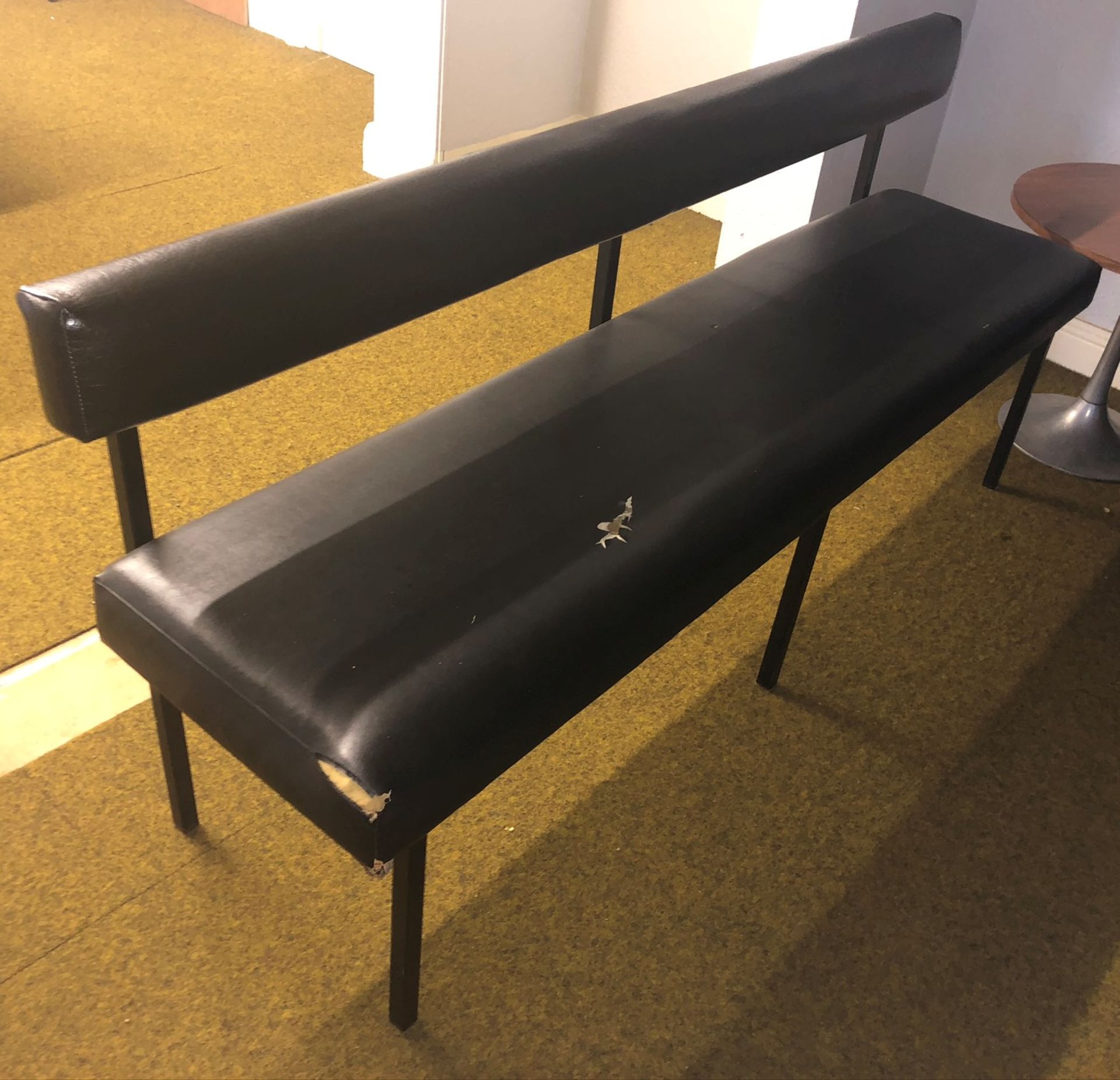 6 x Faux Leather Benches in Black - Image 3 of 5