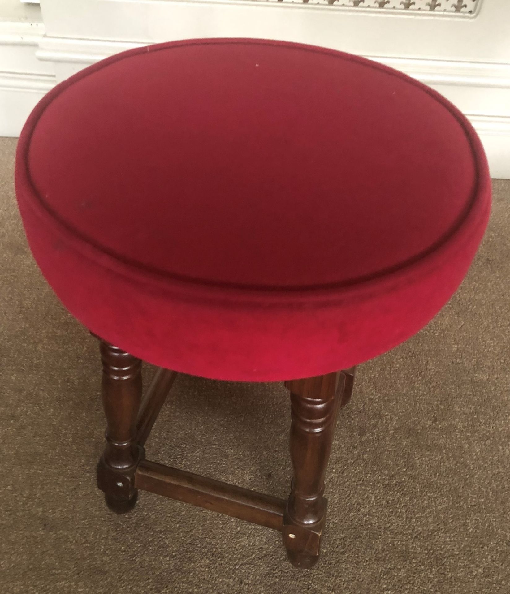 12 x Fabric Cushioned Bar Stools in Red - Image 2 of 2