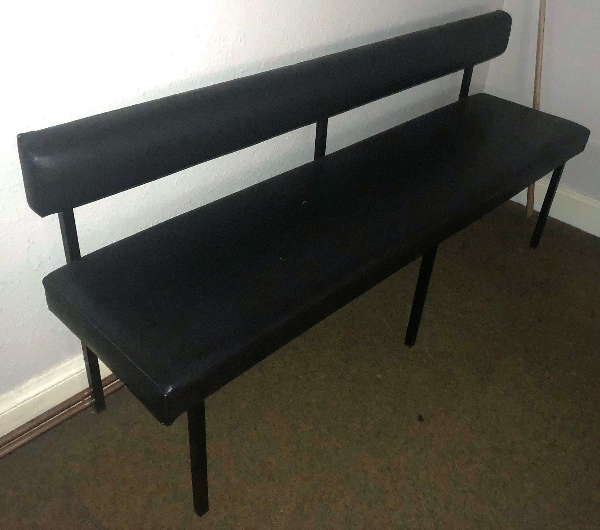 6 x Faux Leather Benches in Black - Image 5 of 5