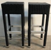 2 x Black High Bar Stools