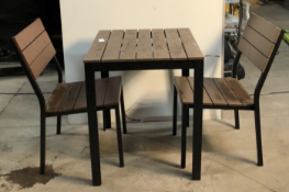 Wooden Bistro Set with 2 Chairs