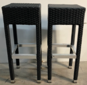 2 x Black High Bar Stools