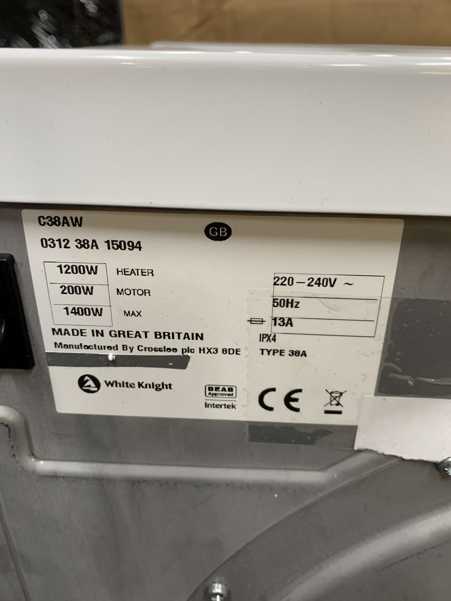 White Knight Vented Tumble Dryer - Image 3 of 3