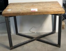 Oak Wood Table with Steel Frame