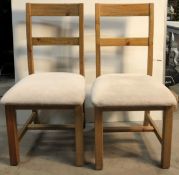 2 x Julian Bowen fawn fabric dining chairs