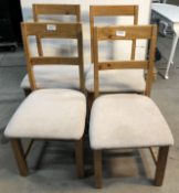 4 x Julian Bowen fawn fabric dining chairs