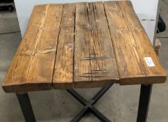 Oak effect table with steel framed legs