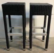 2 x Black High Bar Stools