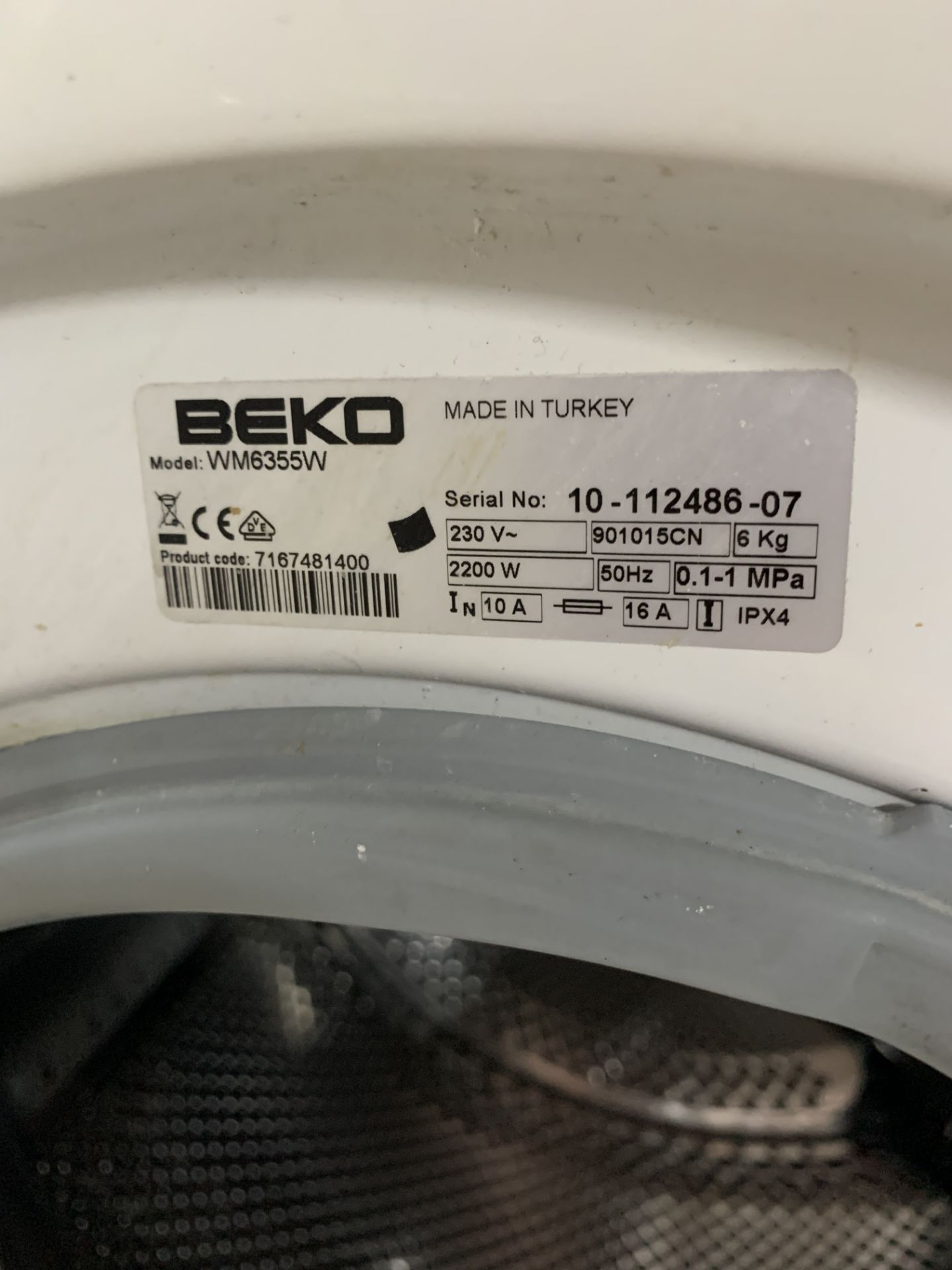 Beko washing machine - Image 2 of 2