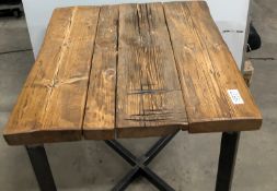 Oak effect table with steel framed legs