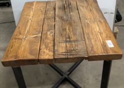Oak effect table with steel framed legs