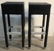 2 x Black High Bar Stools