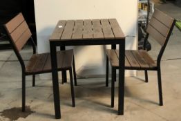 Wooden Bistro Set with 2 Chairs