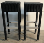 2 x Black High Bar Stools