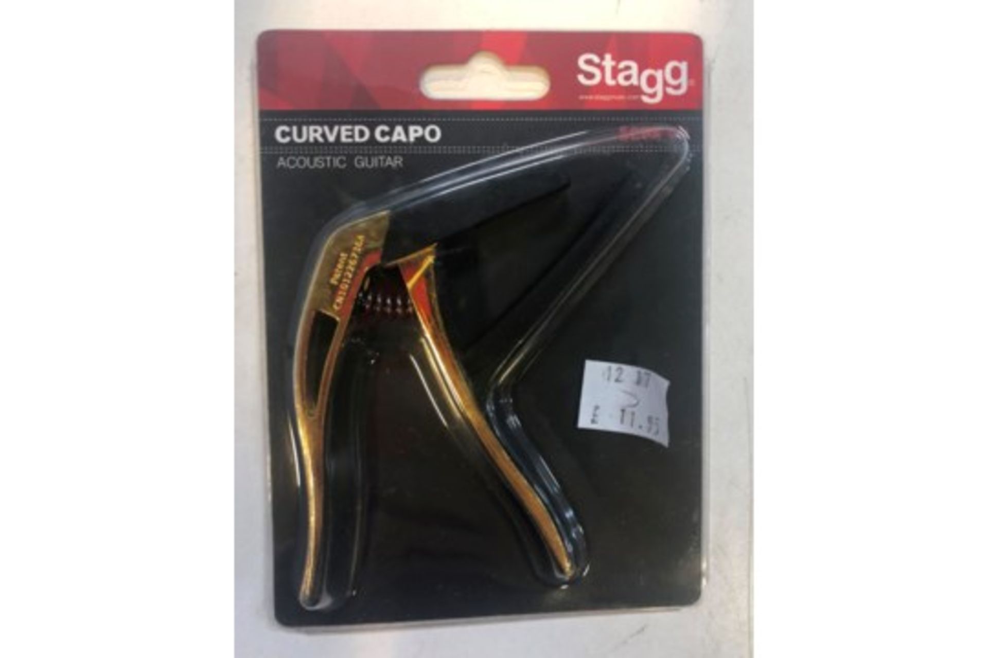 11 x Stagg Acoustic Guitar Curved Capo's in Gold - Image 2 of 3