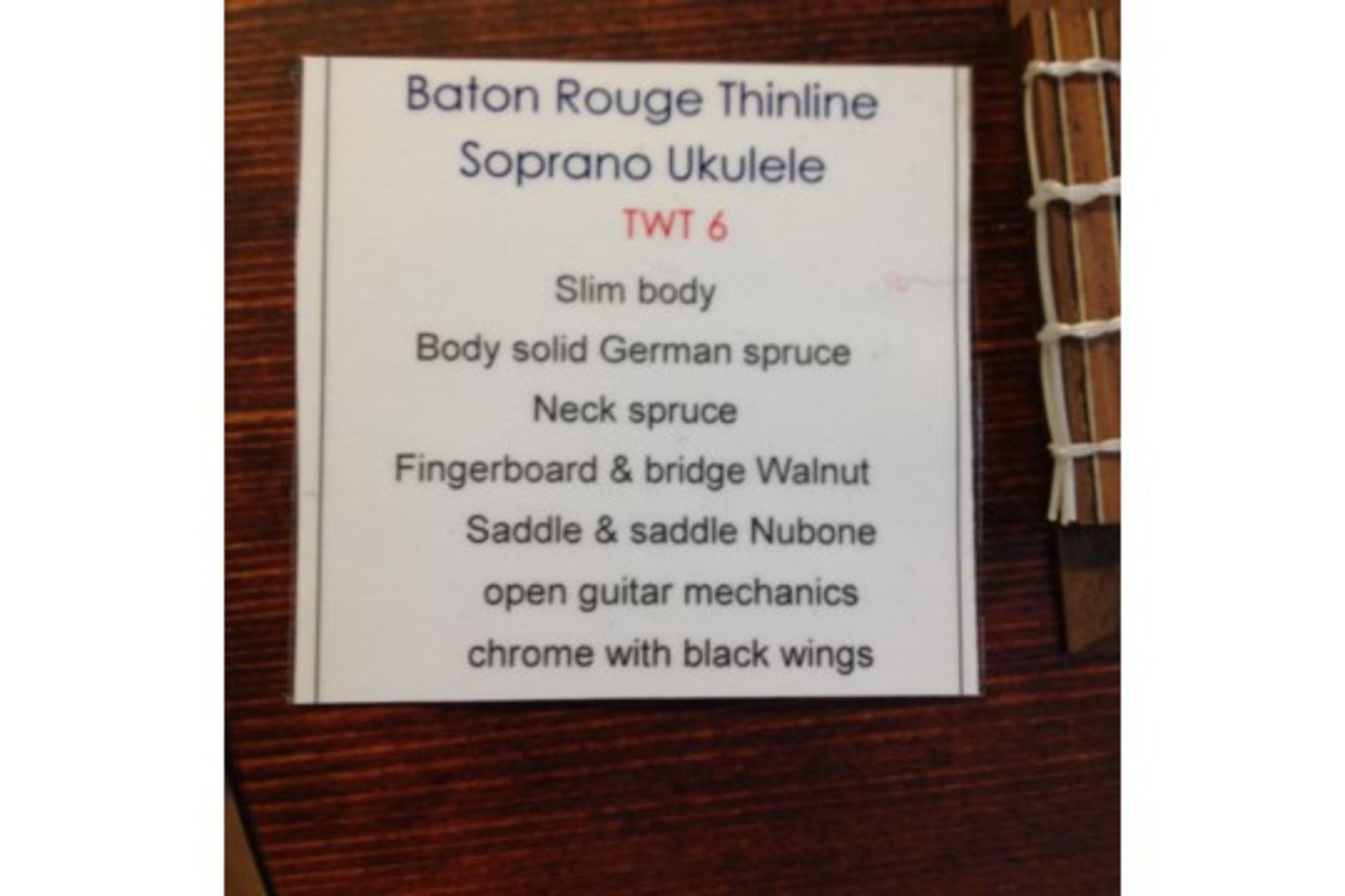 Baton Rouge Thinline Soprano Ukulele TWT6 in box | RRP £159 - Image 4 of 4