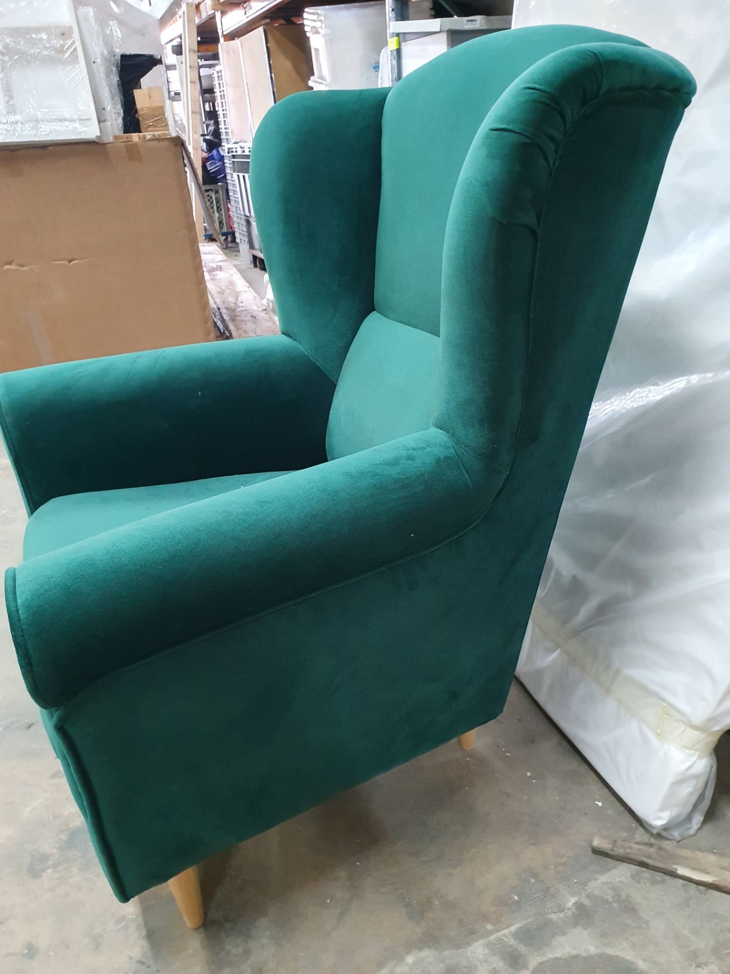 Green Fabric Armchair - Image 2 of 2