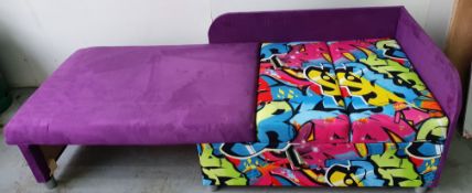 Single Sofa Bed with Graffiti Detail