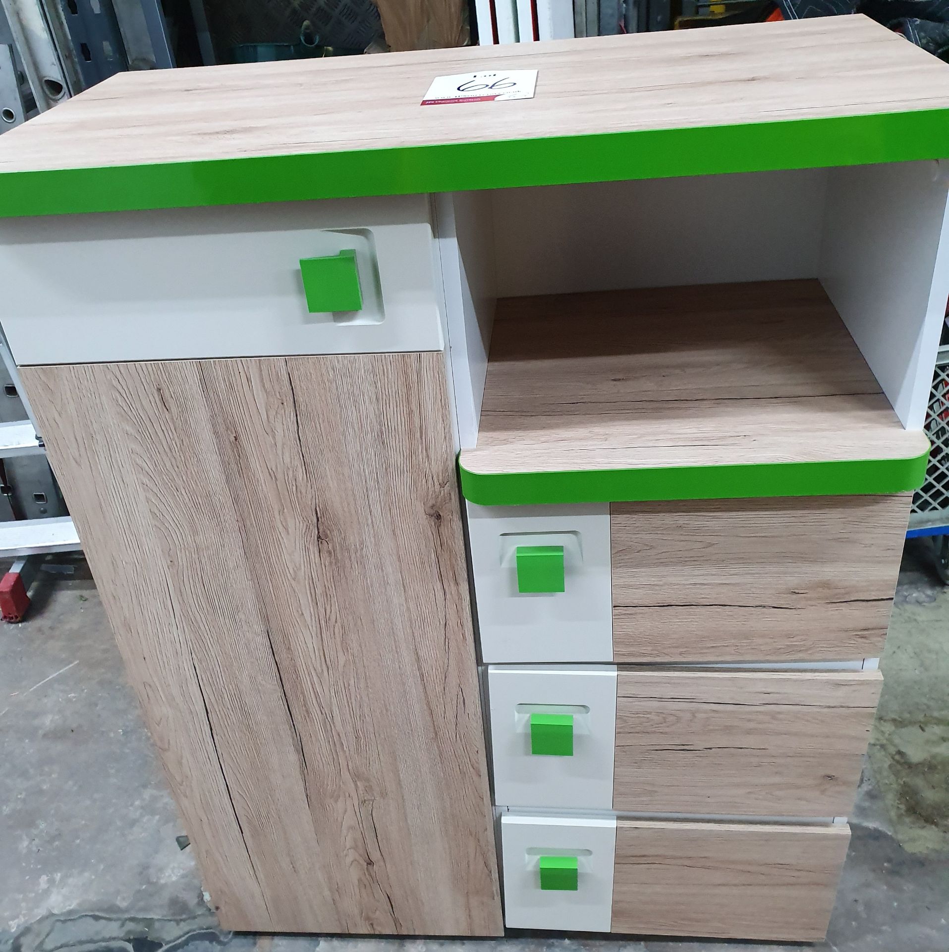 Children's Storage Unit with Green Detail