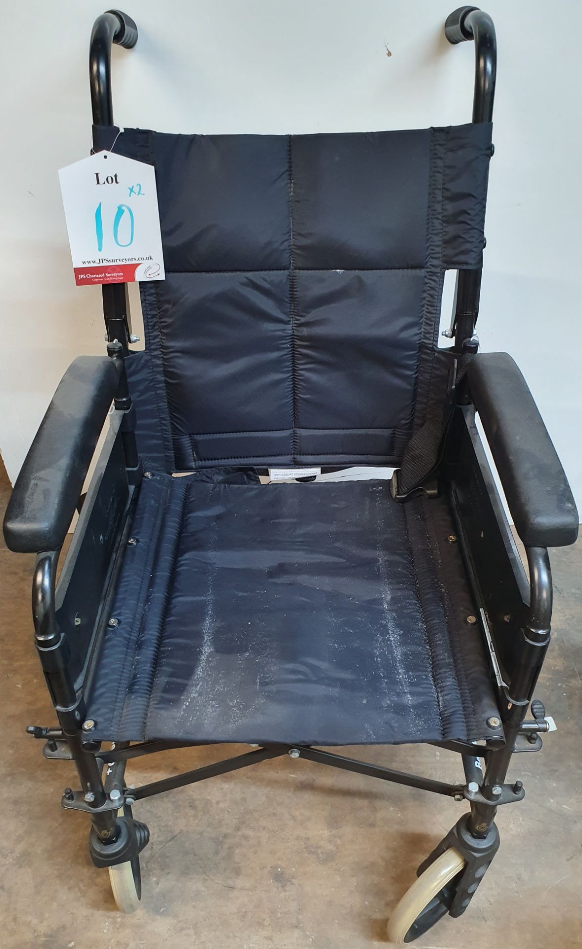 2 x Black Foldable Wheelchairs (see description)