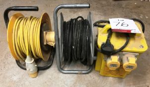 Power Tool Transformer & 2 x Extension Reels