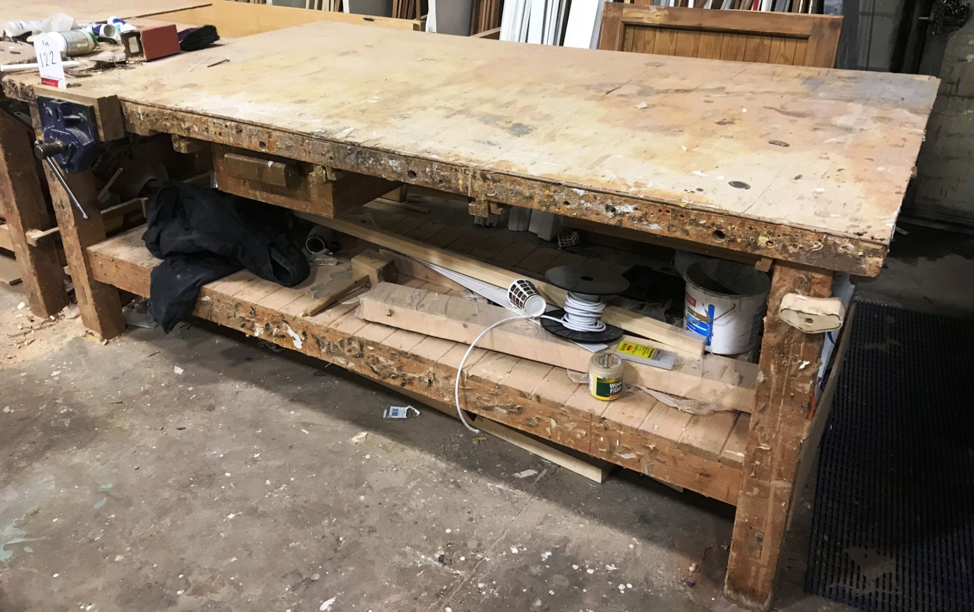 Wooden Workbench w/ 52 1/2 Vice | CONTENTS NOT INCLUDED - Image 2 of 2