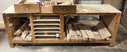 Wooden Workbench | Approx Length 2.4m | CONTENTS NOT INCLUDED