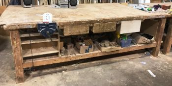 Wooden Workbench w/ 52 1/2 Vice | CONTENTS NOT INCLUDED