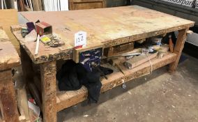 Wooden Workbench w/ 52 1/2 Vice | CONTENTS NOT INCLUDED