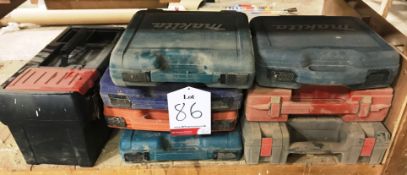 8 x Various Empty Tool Boxes