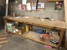 Wooden Workbench | Approx Length 2.5m | CONTENTS NOT INCLUDED