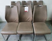 6 x Faux Leather Office Chairs in Brown