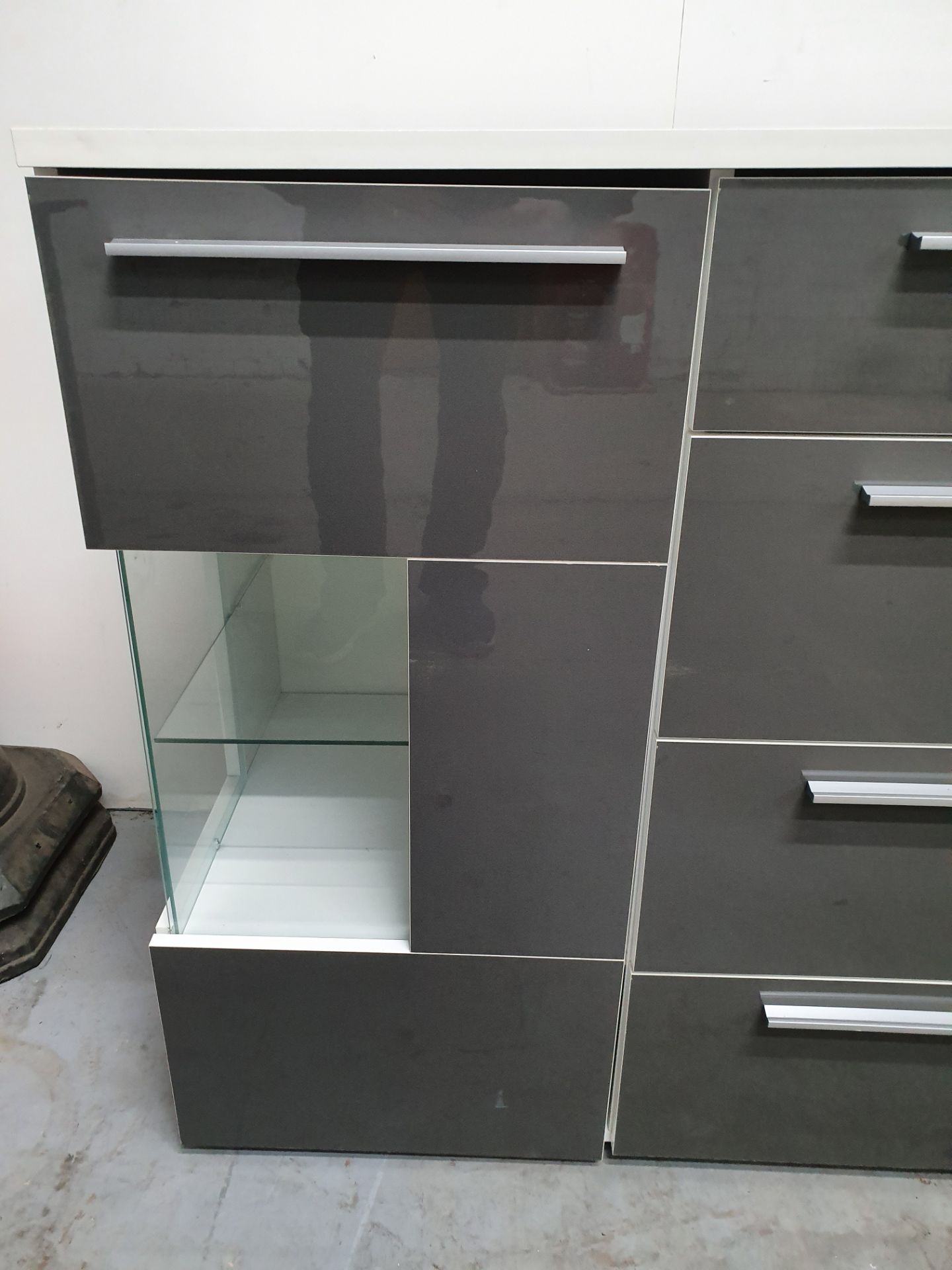 Grey & White LED lit 4 Drawer Display Cabinet (see description) - Image 2 of 2