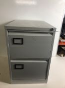 2 Drawer silver metal filing cabinet