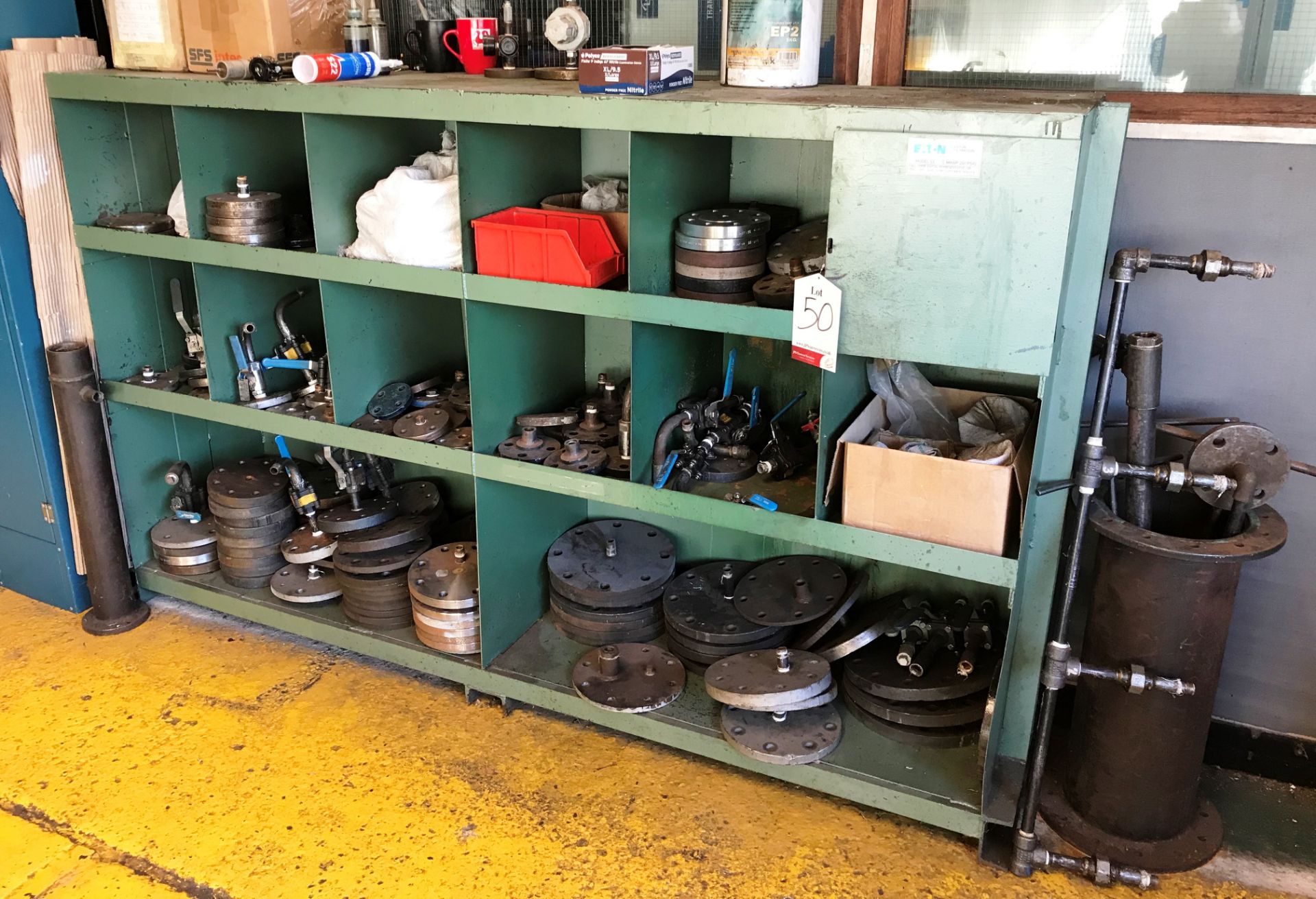 Metal Shelving Cupboard w/ Contents - As Pictured - Image 2 of 5