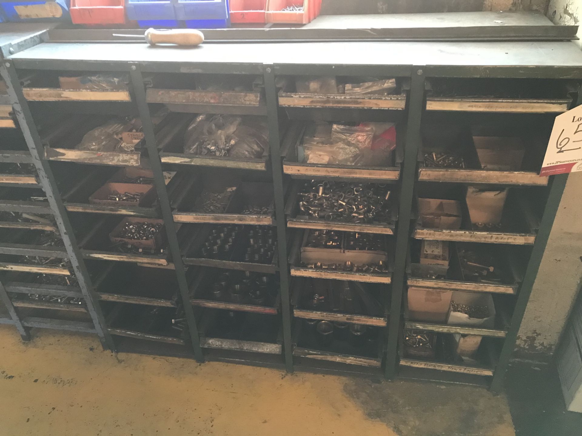 2 x Metal Component Shelving Units w/ Contents of Fixings - As Pictured - Bild 2 aus 5