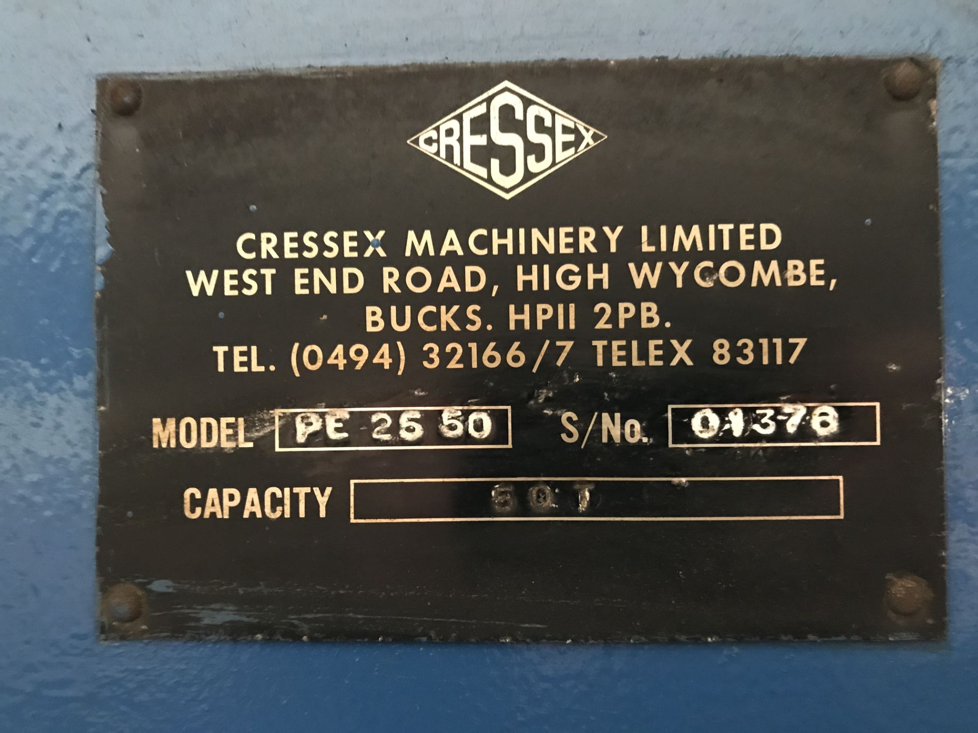 Cressex PE50 Hydraulic Upstroking Press Brake - Image 2 of 5