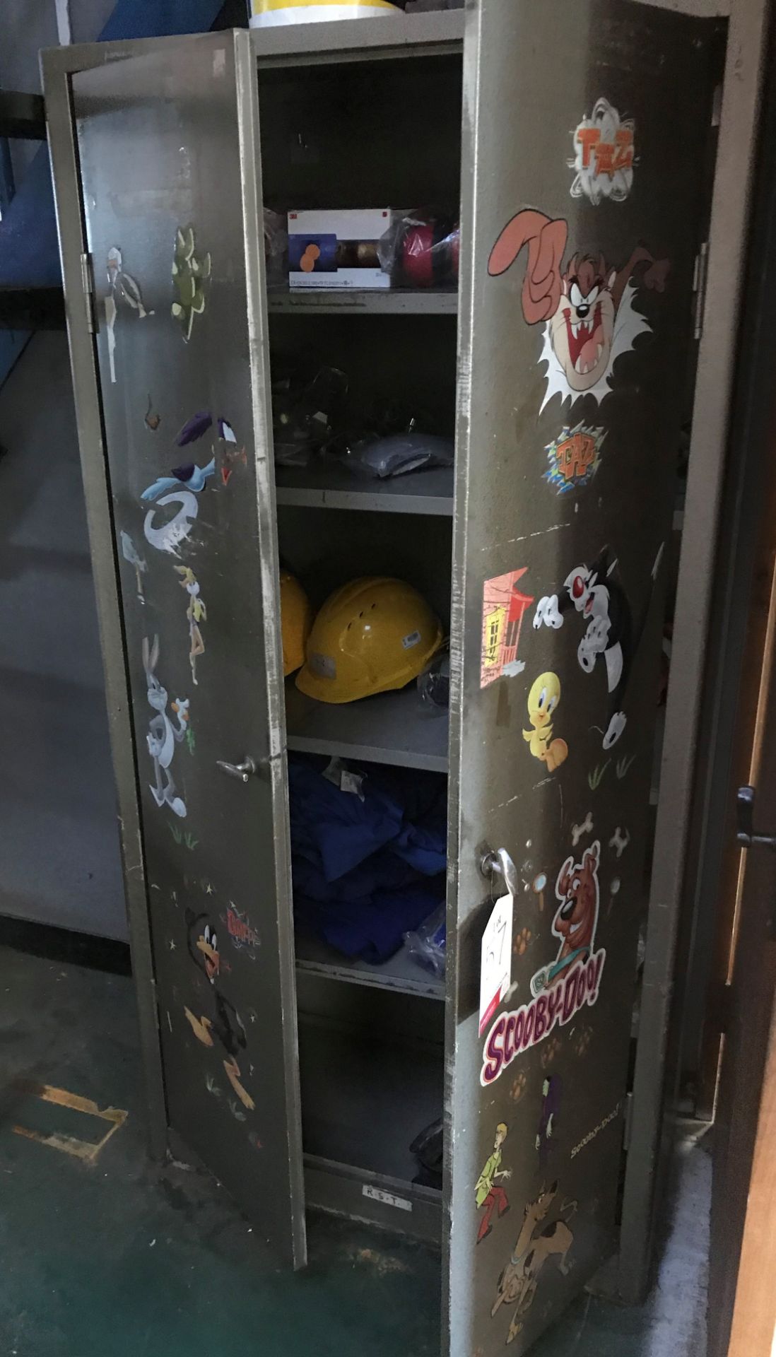 Metal Cabinet w/ Contents of PPE & Workwear - As Pictured