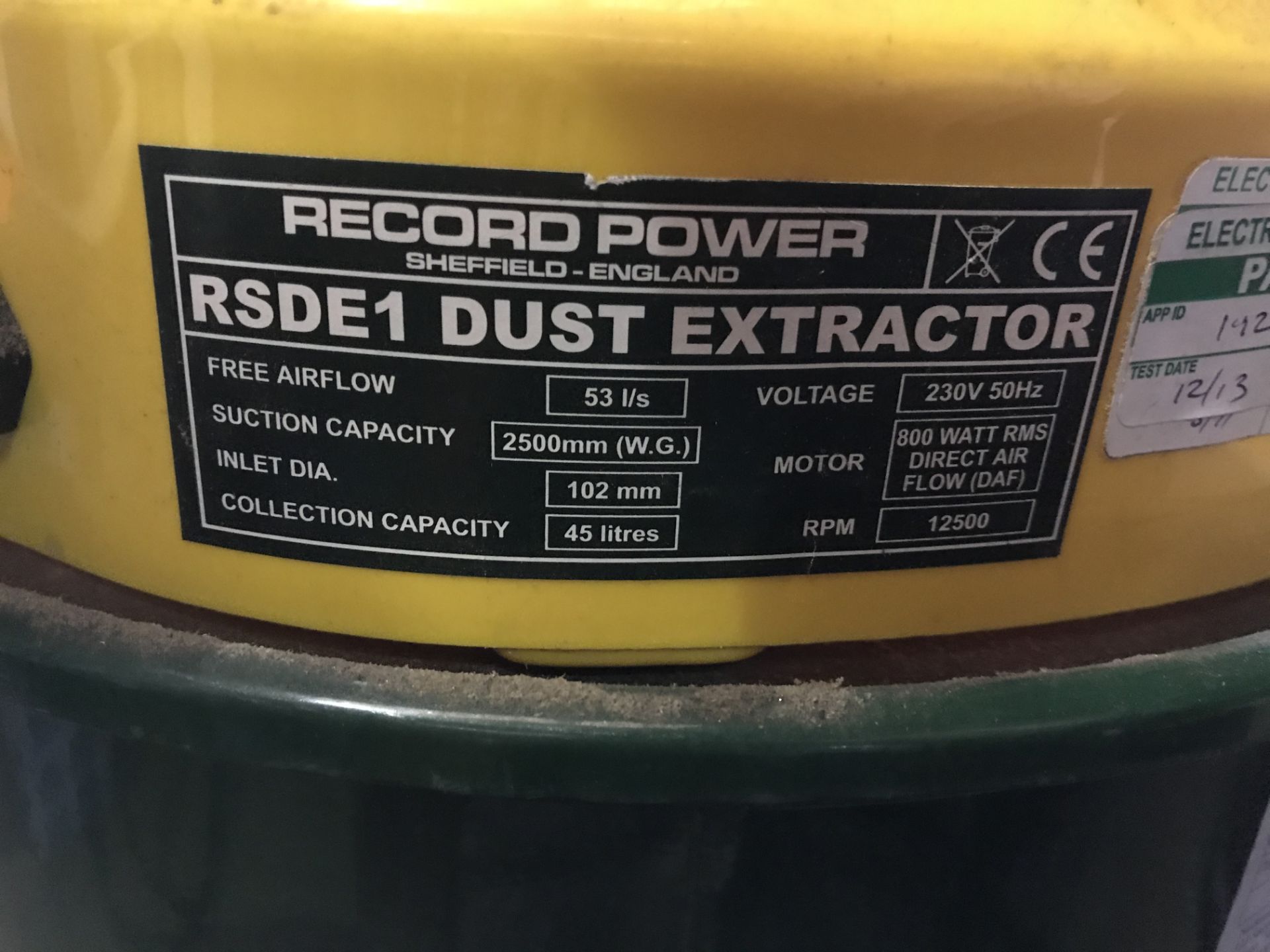 Record Power RSDE1 45L Fine Filter Dust Extractor - Image 2 of 2