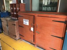2 x Wooden Cabinets w/ Contents - As Pictured