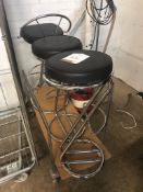 3 x Faux Leather Bar Stools in Black