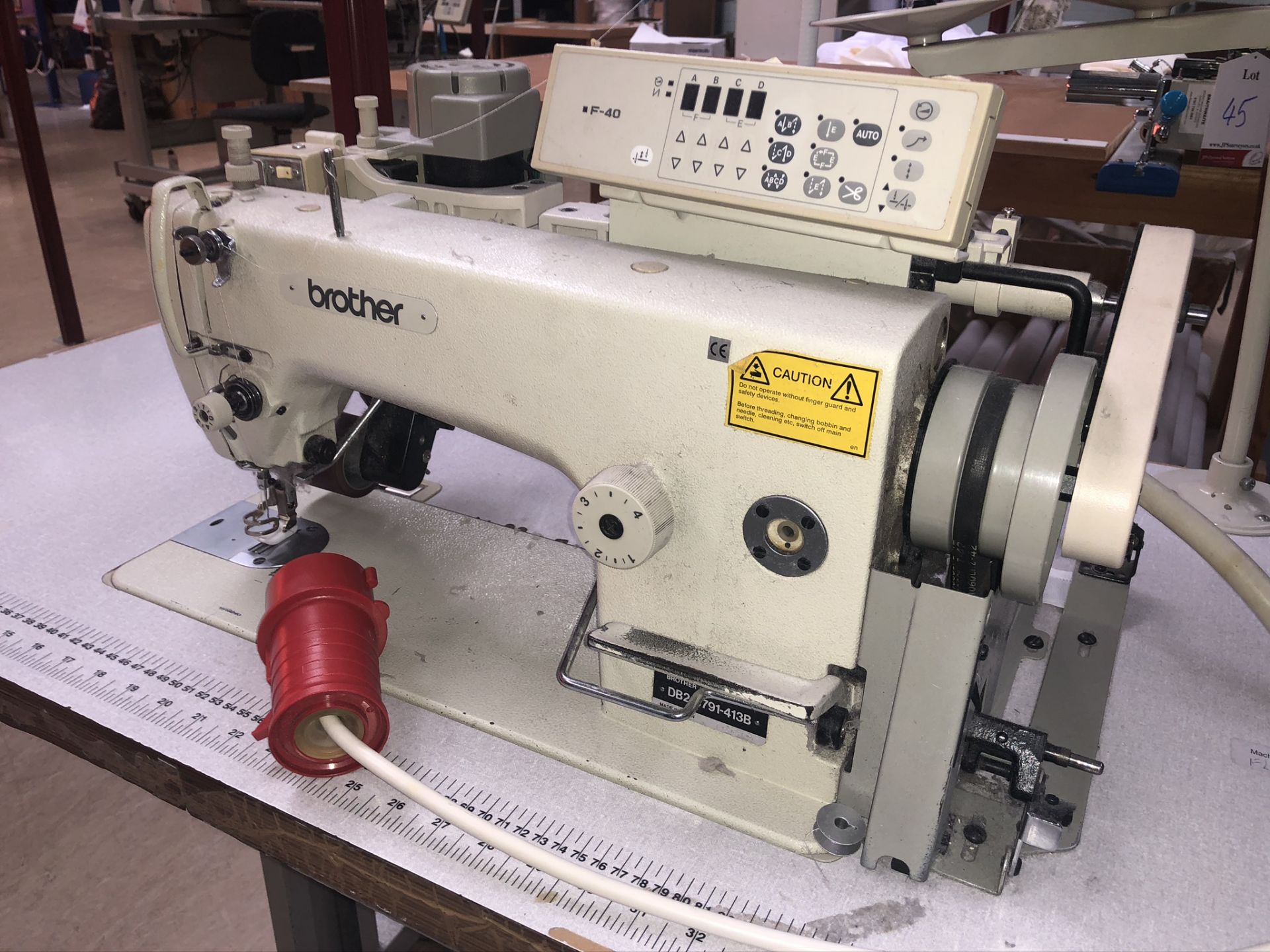 Brother DB2-B791-413B single needle lockstitch sewing machine w/ F40 control panel