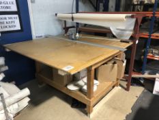 Cutting Bench w/ Mini Roller Trimmer & Fabric Dispenser