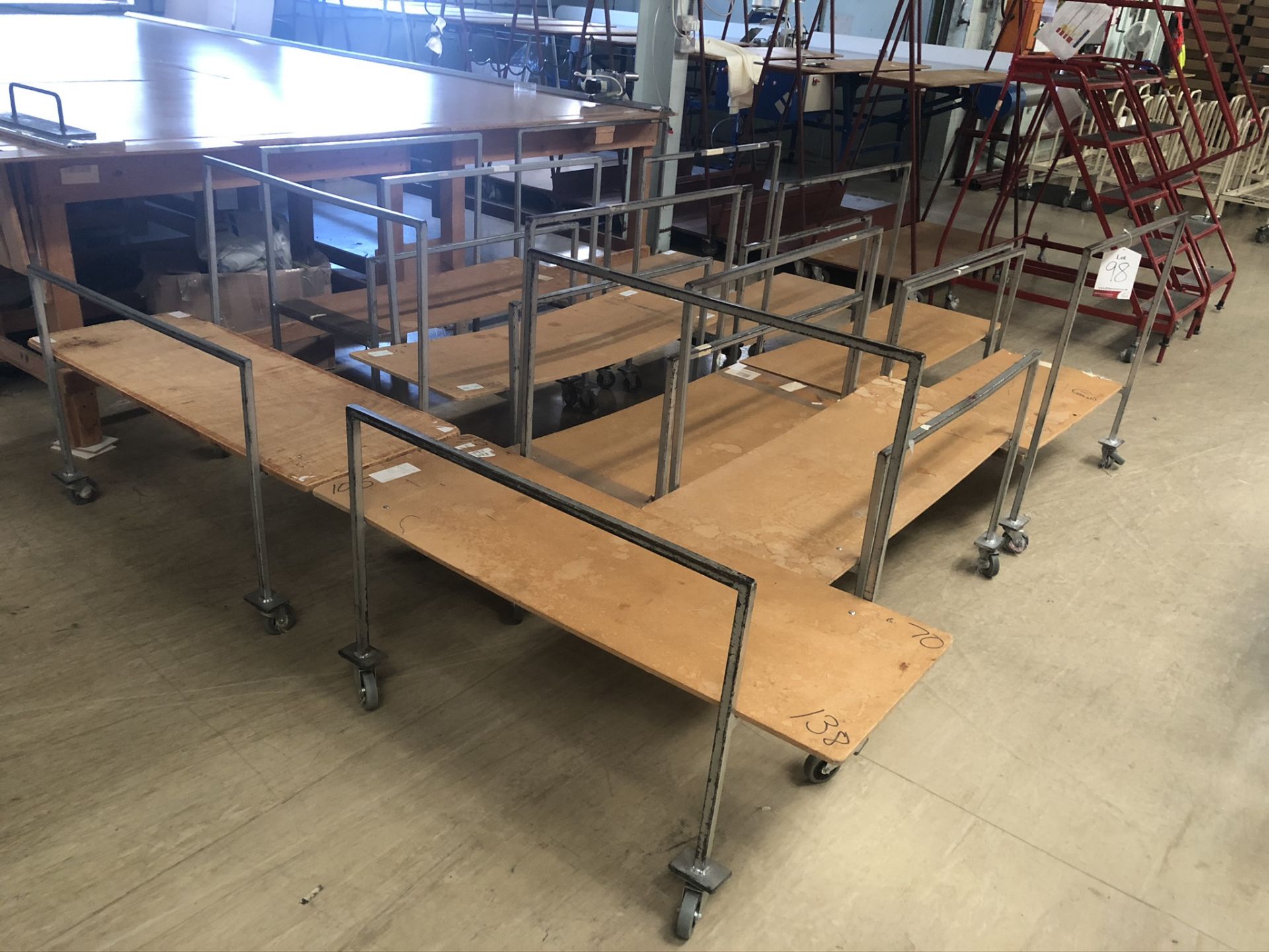 10 x Mobile Material Trolleys W 500mm x L 1200mm - Image 2 of 2