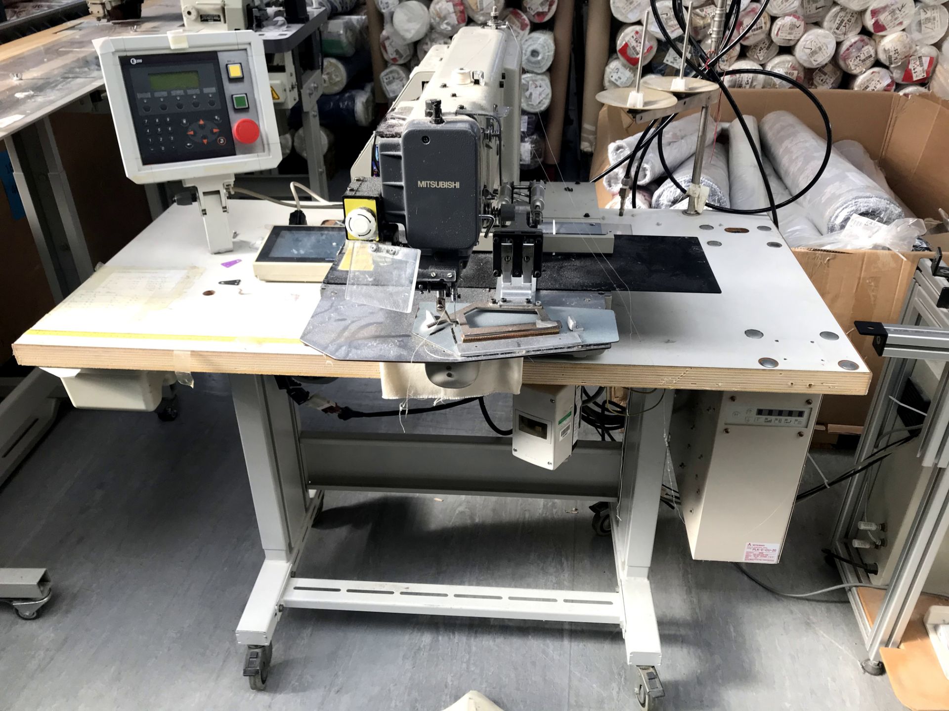 Mitsubishi PLK E1010 single needle programmable lockstich sewing machine w/ E200 control panel - Image 2 of 7