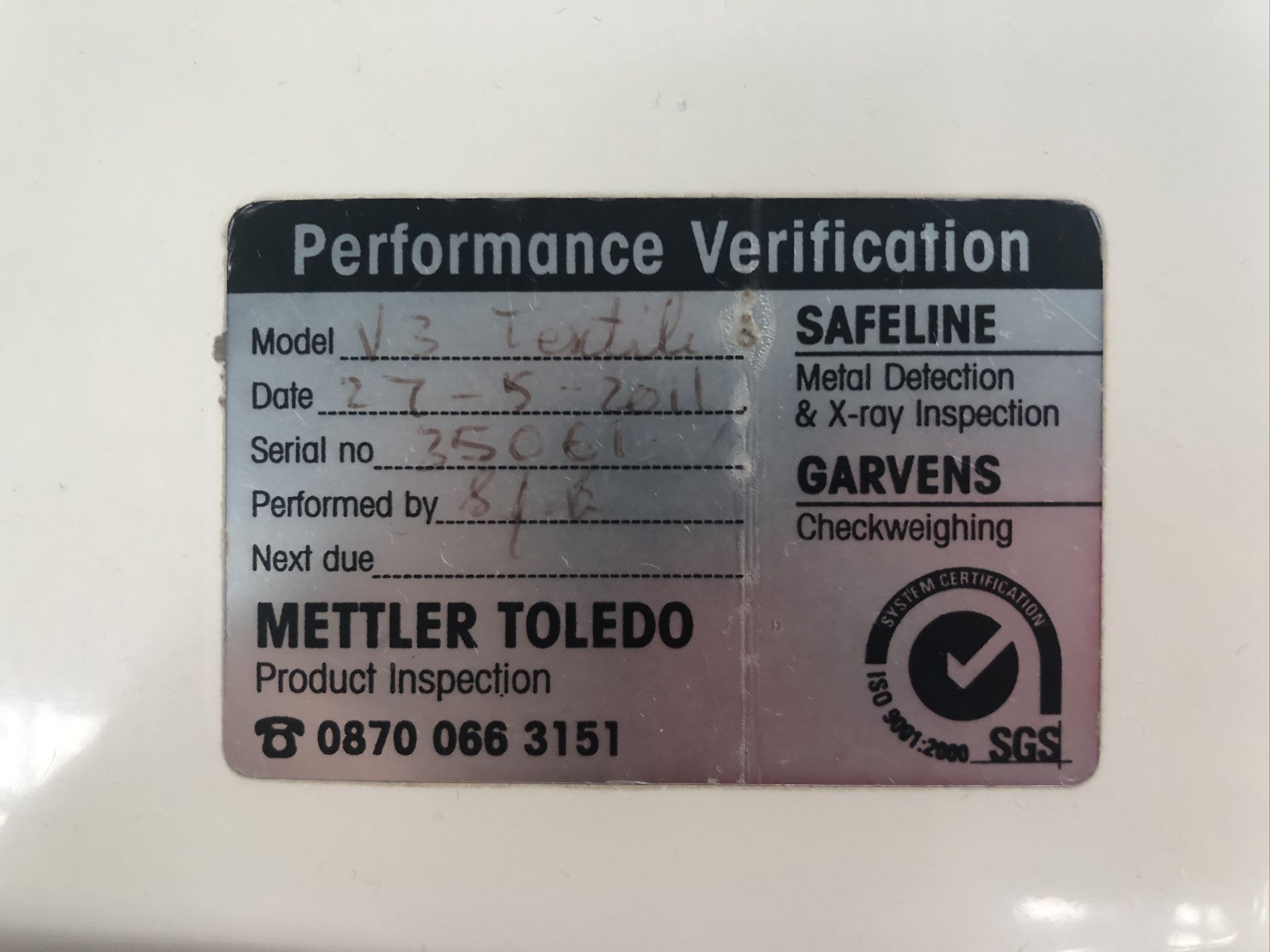 Mettler Toledo Safe Safeline V3 textile metal detector - Image 5 of 8