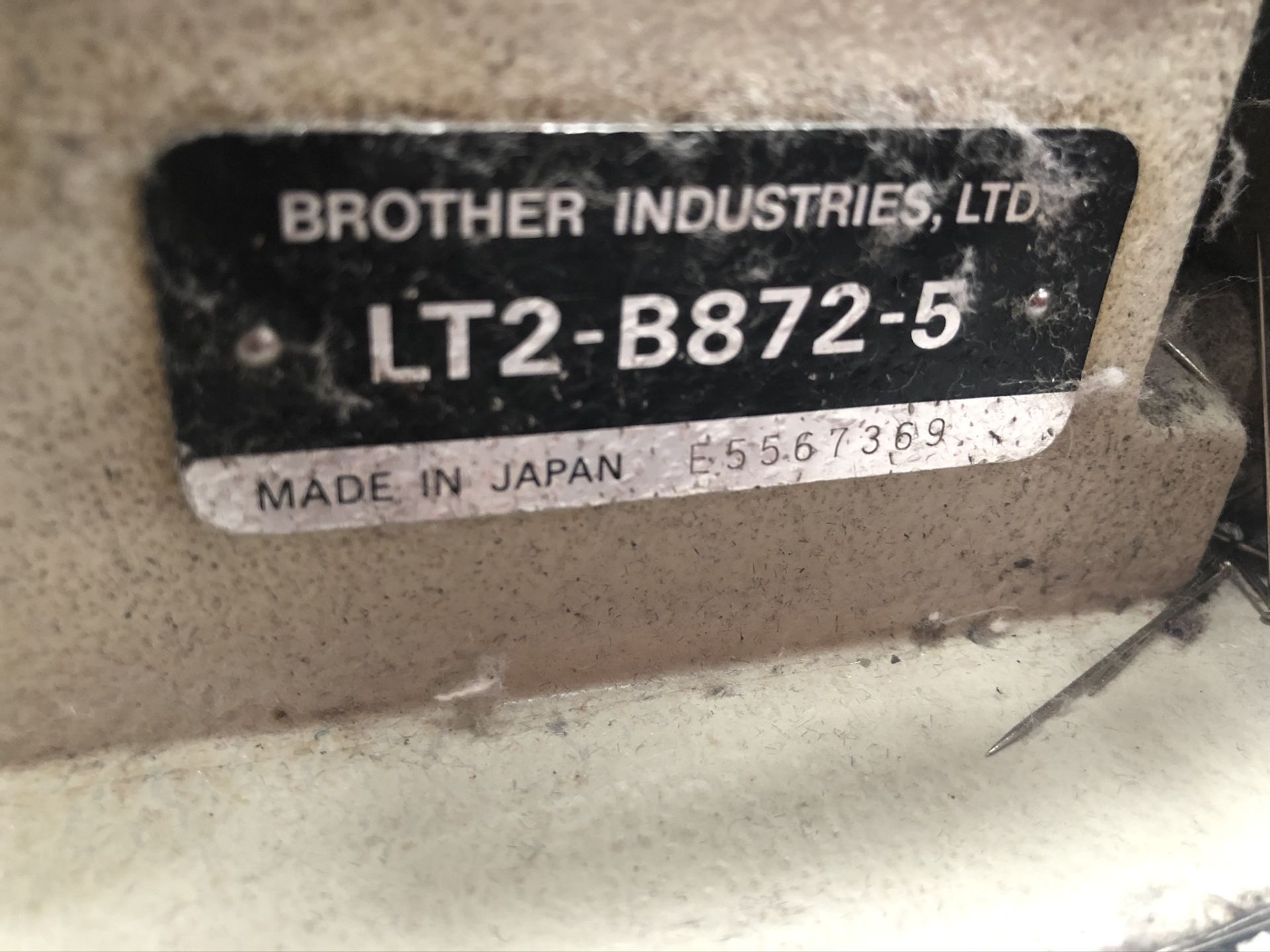 Brother LT2-B872-5 double needle drop feed lockstitch sewing machine - Image 7 of 8