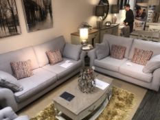 Ex Display Westbridge Milton & Carnaby 3 Piece Suite - Karua Pebble Scatters/Vivian Circus w/ Limed