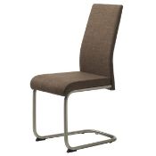 New 4 x Unique Royal Oak Melville Cantilever Dining Chairs - Brown Fabric - RRP£476